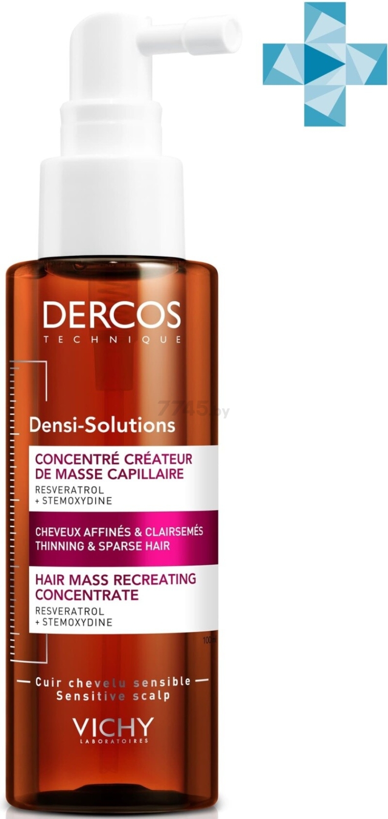 Сыворотка VICHY Dercos Densi-Solutions Для роста истонченных и редеющих волос 100 мл (3337875574372)